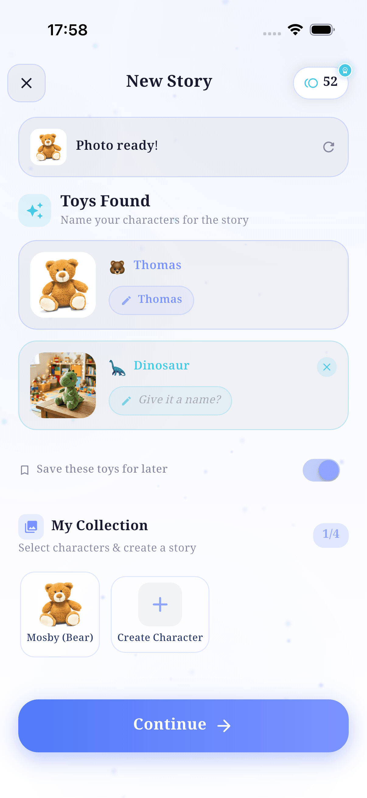 Character naming screenshot